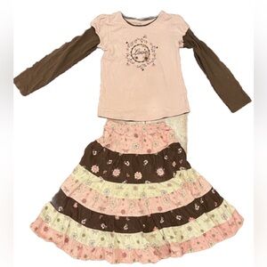 Pumpkin Patch Gap 3 Piece Cottagecore Set Skirt Tee Hat